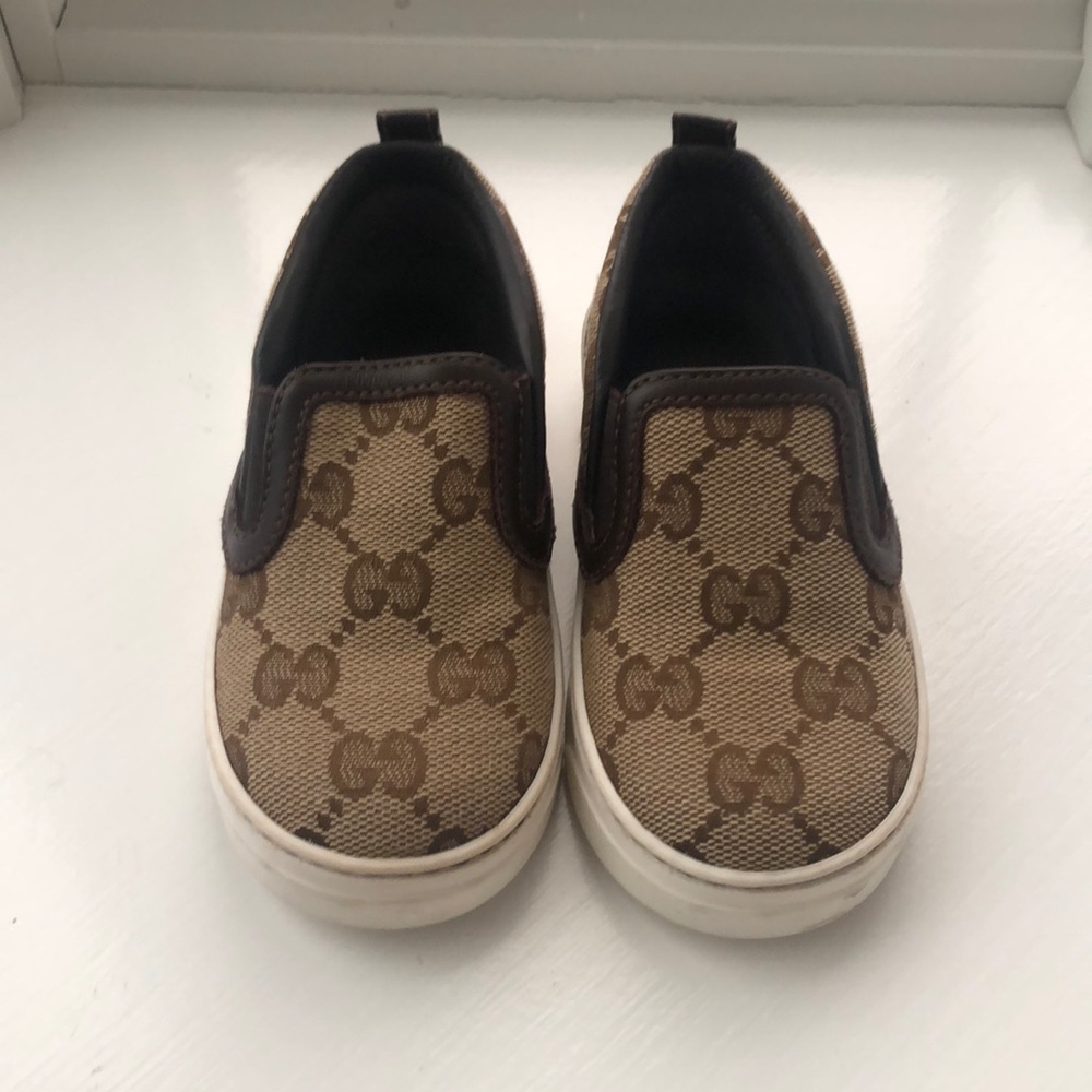 Gucci Monogram Slip On Loafers